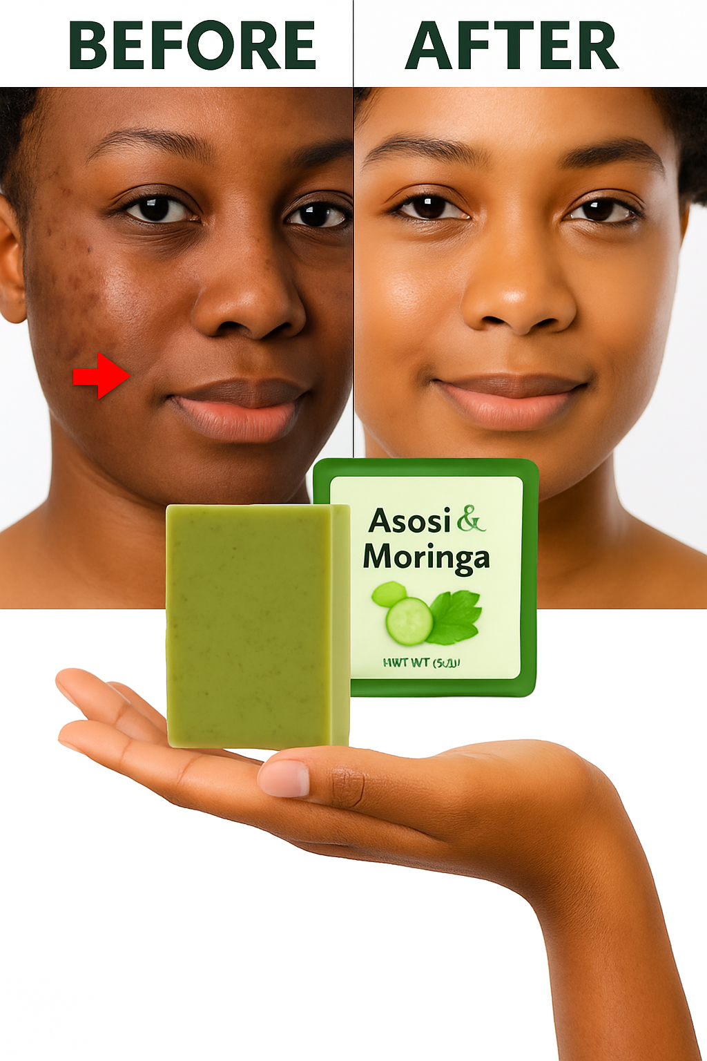 Asosi,Moringa Soap 6 Bard of Soap Organic