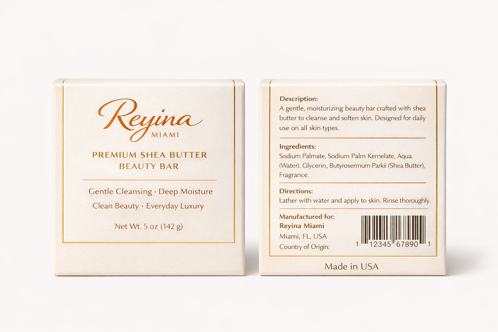 Reyina Miami Therapeutic Soap - With Shea Butter for Moisturizing Gentle Body Care Soft Skin Soothing Nourishing.